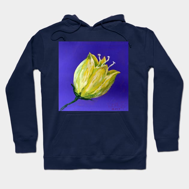 yellow tulip on purple Hoodie by DlmtleArt